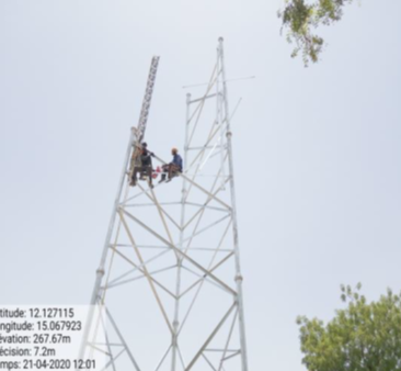 Installation d'antennes en hauteur sur pylône